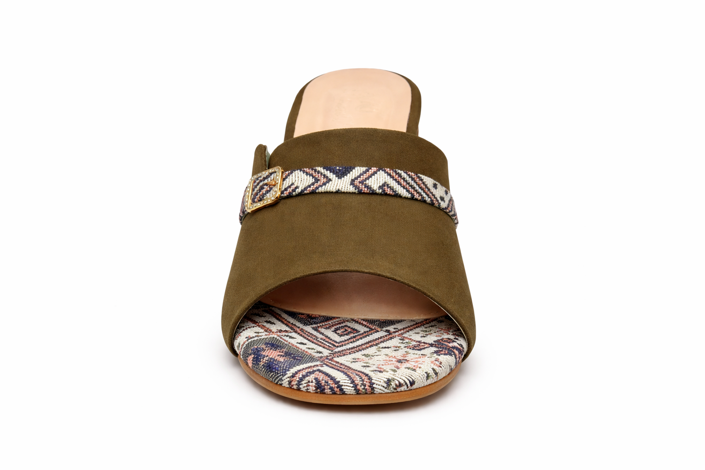 TOTOES Ethnic Strap Mule Heels