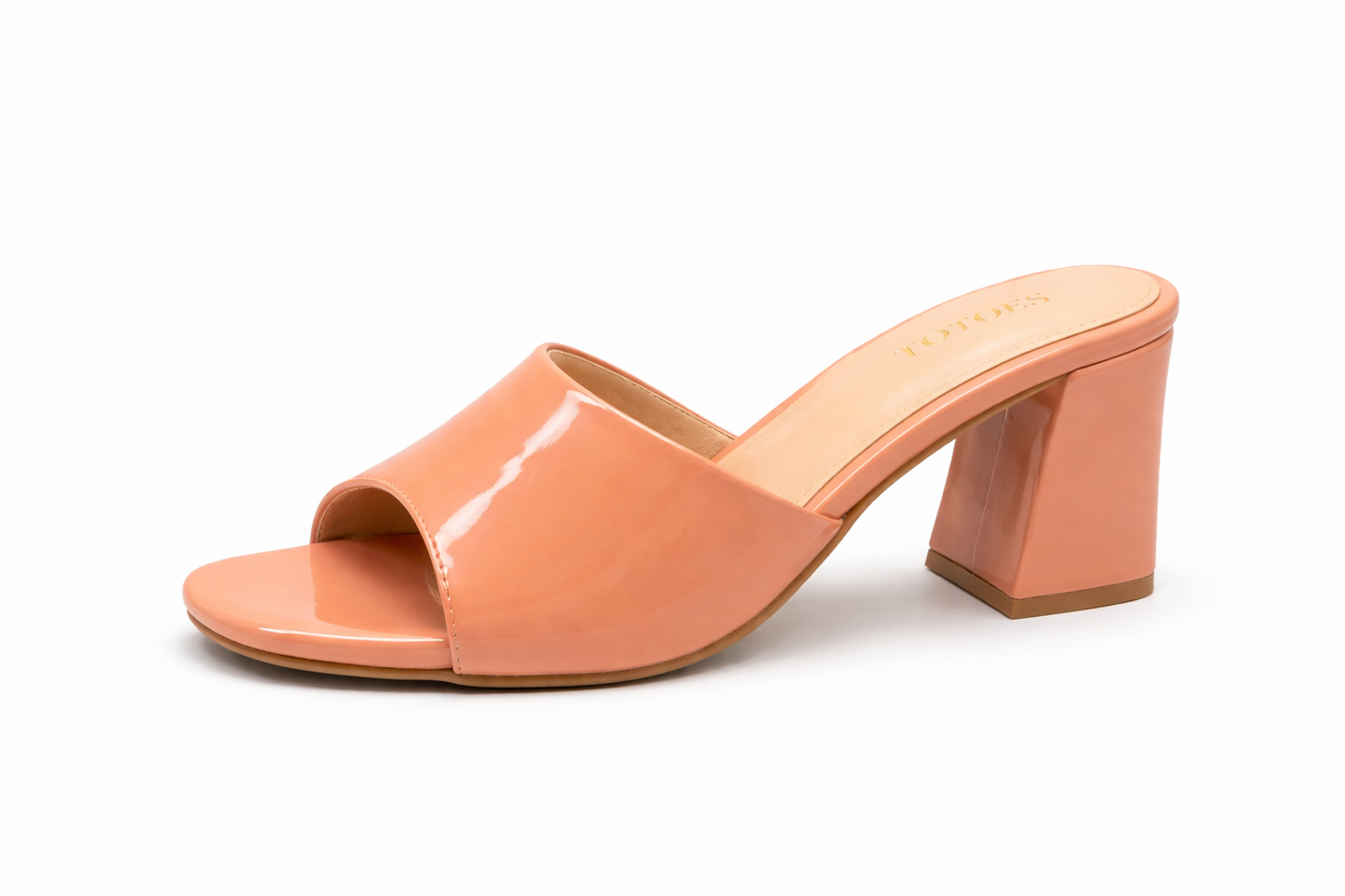 TOTOES Glossy Block Heel Mules