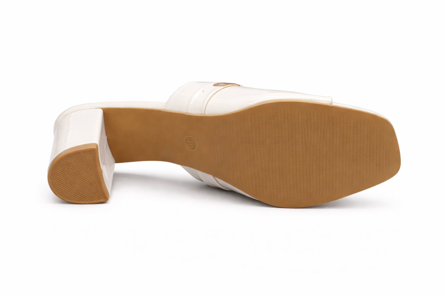 TOTOES Patent Block Heel Mule Sandals