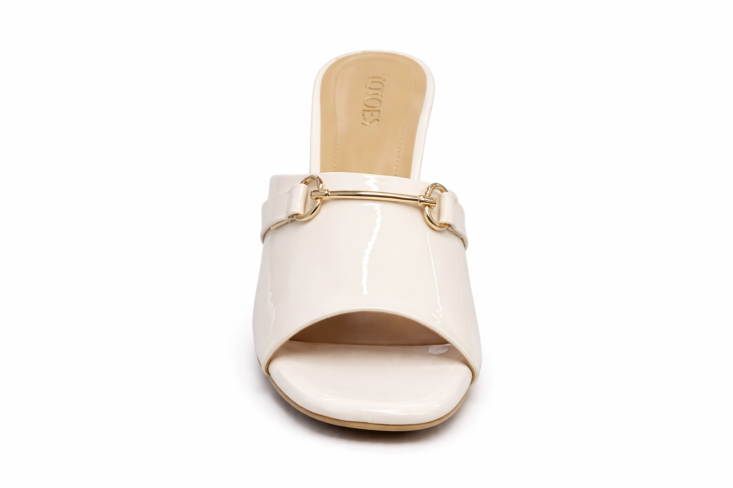 TOTOES Patent Block Heel Mule Sandals