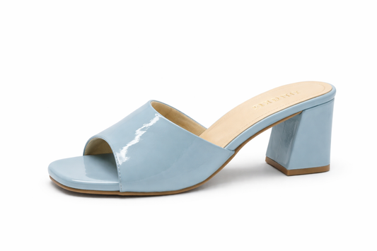 TOTOES Glossy Block Heel Mules
