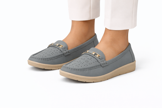 TOTOES Women Comfort Grey Loafers