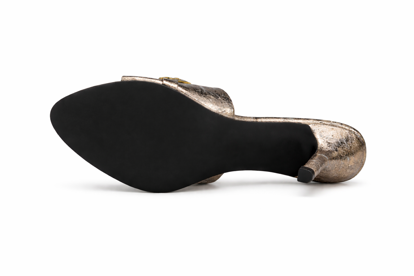 TOTOES Metallic Chain Heel Mules